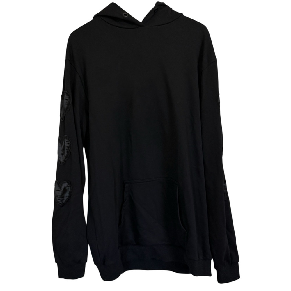 Lazy Oaf Black Like Your Heart Hoodie Women’s Size Large - Picture 4 of 15